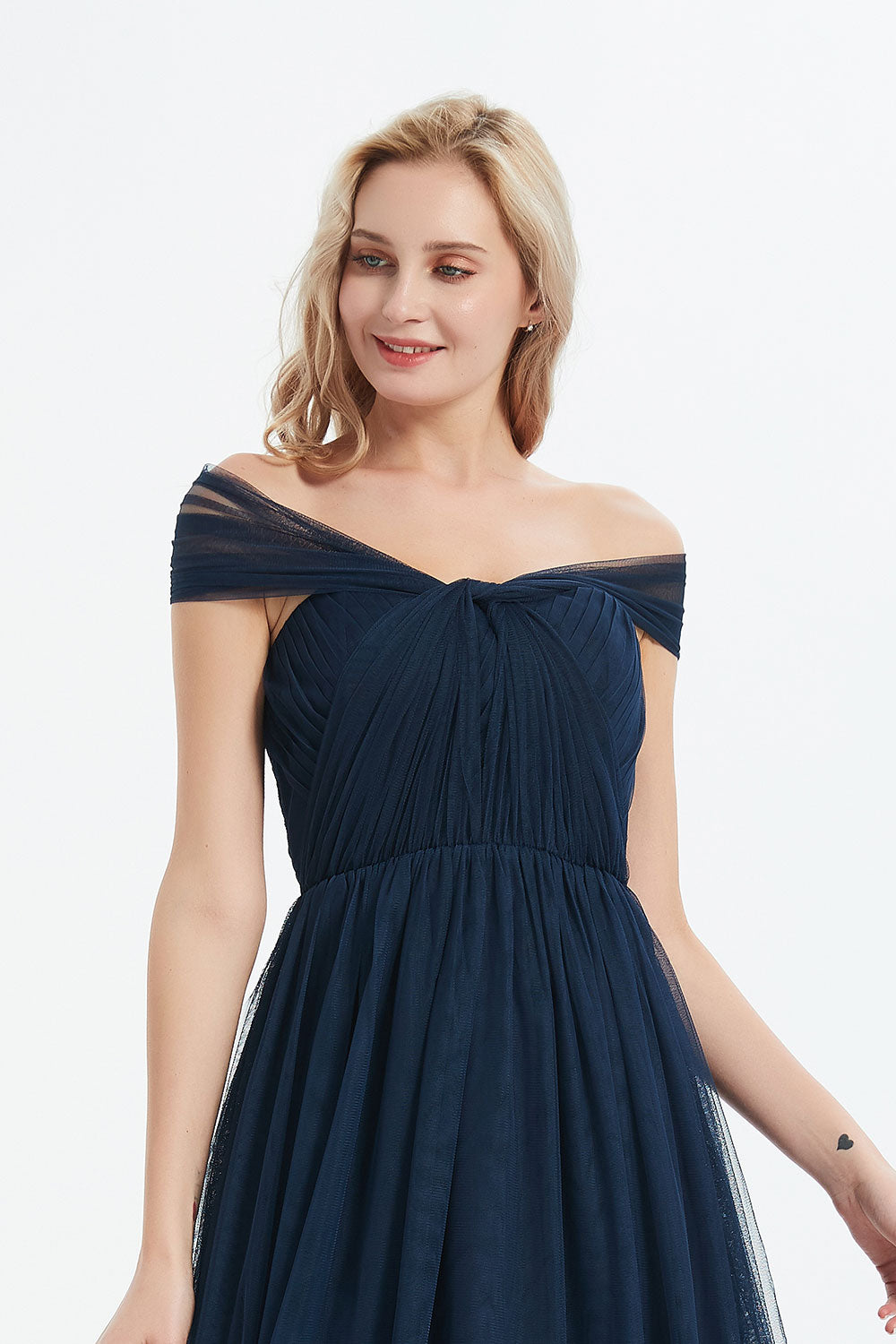 【ご試着送付】コンバーチブルロングドレス・チュールネイビー・フリーサイズ