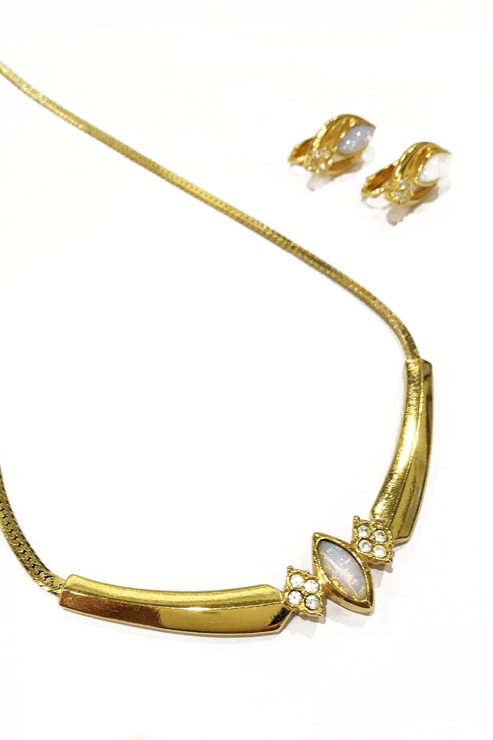 ムーンストーンネックレス・ゴールド・イヤリング