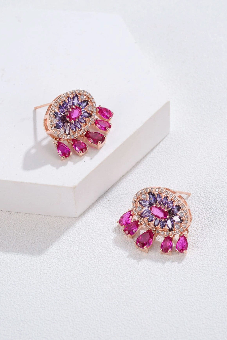 デコレーションドロップピアスピンク