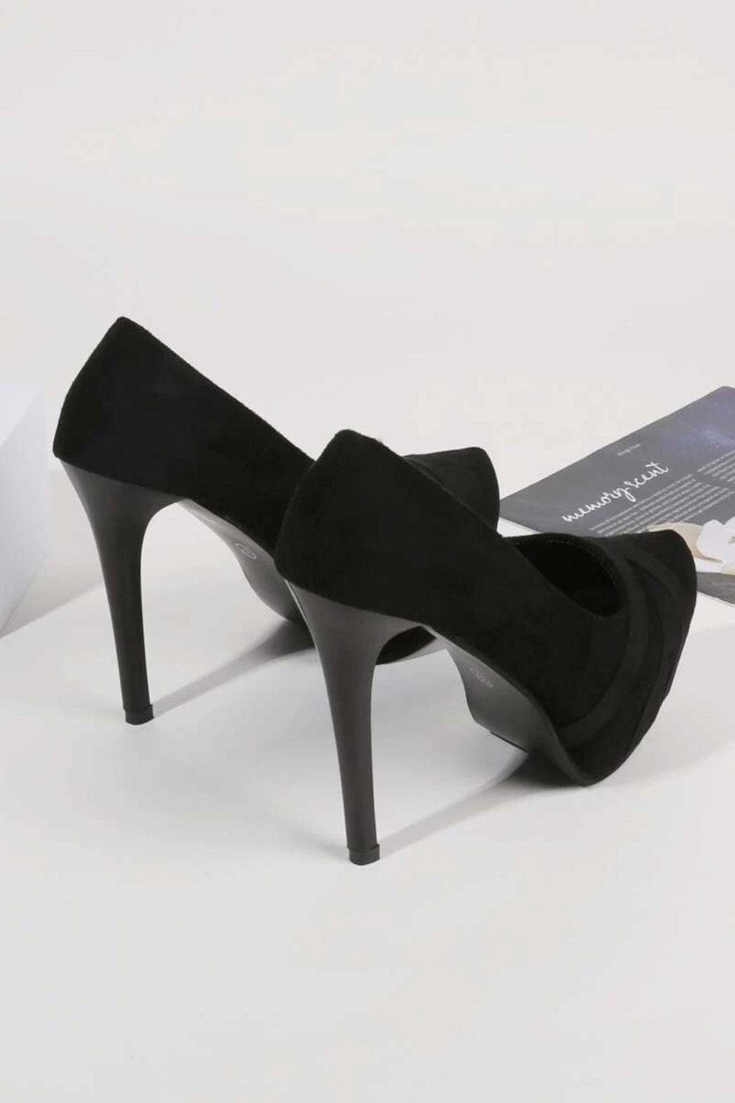 プラットフォームパンプスブラックSサイズ